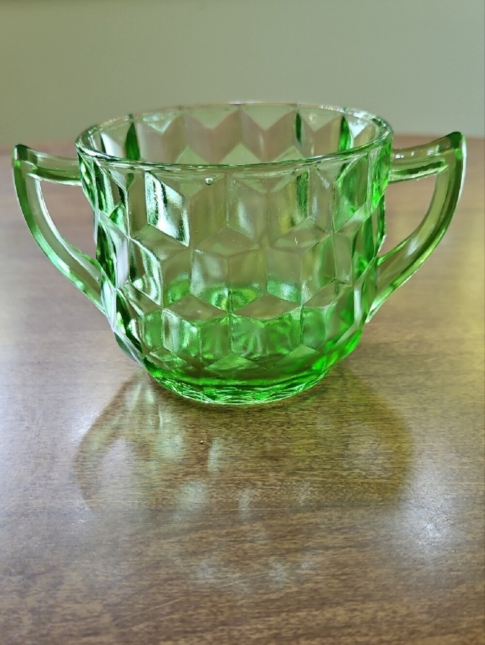 Uranium Depression Glass Sugar & Creamer Set Vintage - Picture 8 of 11